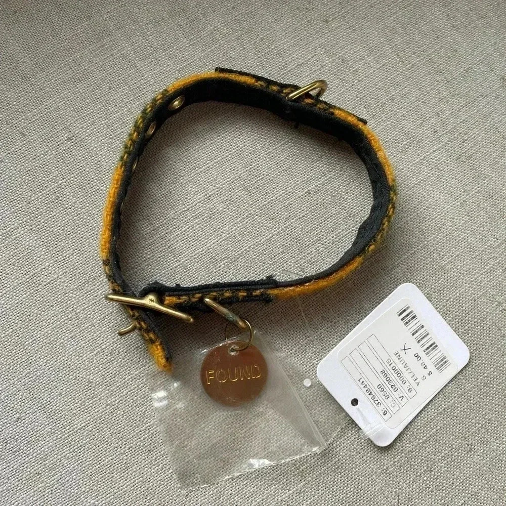 NWT Found My Animal x Free People Yellow Plaid Small Collar